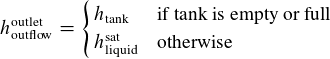 Calculation procedure of specific enthalpy at outlet