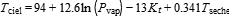 T_ciel=94+12.6*ln(P_vap)-13*K_t+0.341*T_seche
