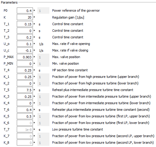 SettingIEEEG1Parameters